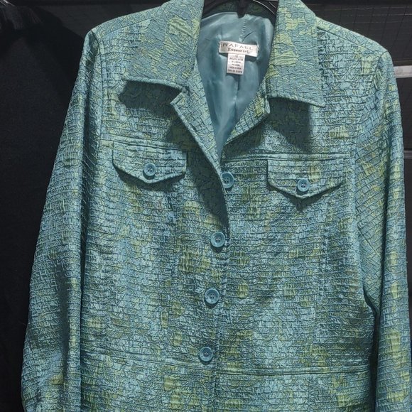 TEAL, BLUE & GREEN jacket from Rafael Essentials size 12 - EUC - Picture 1 of 3